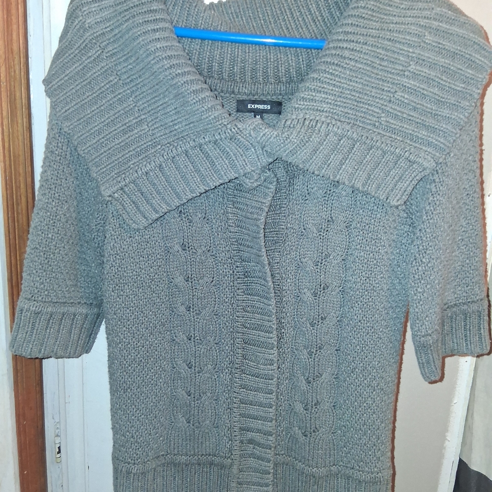 Express Women's Gray Cable Knit Sweater
